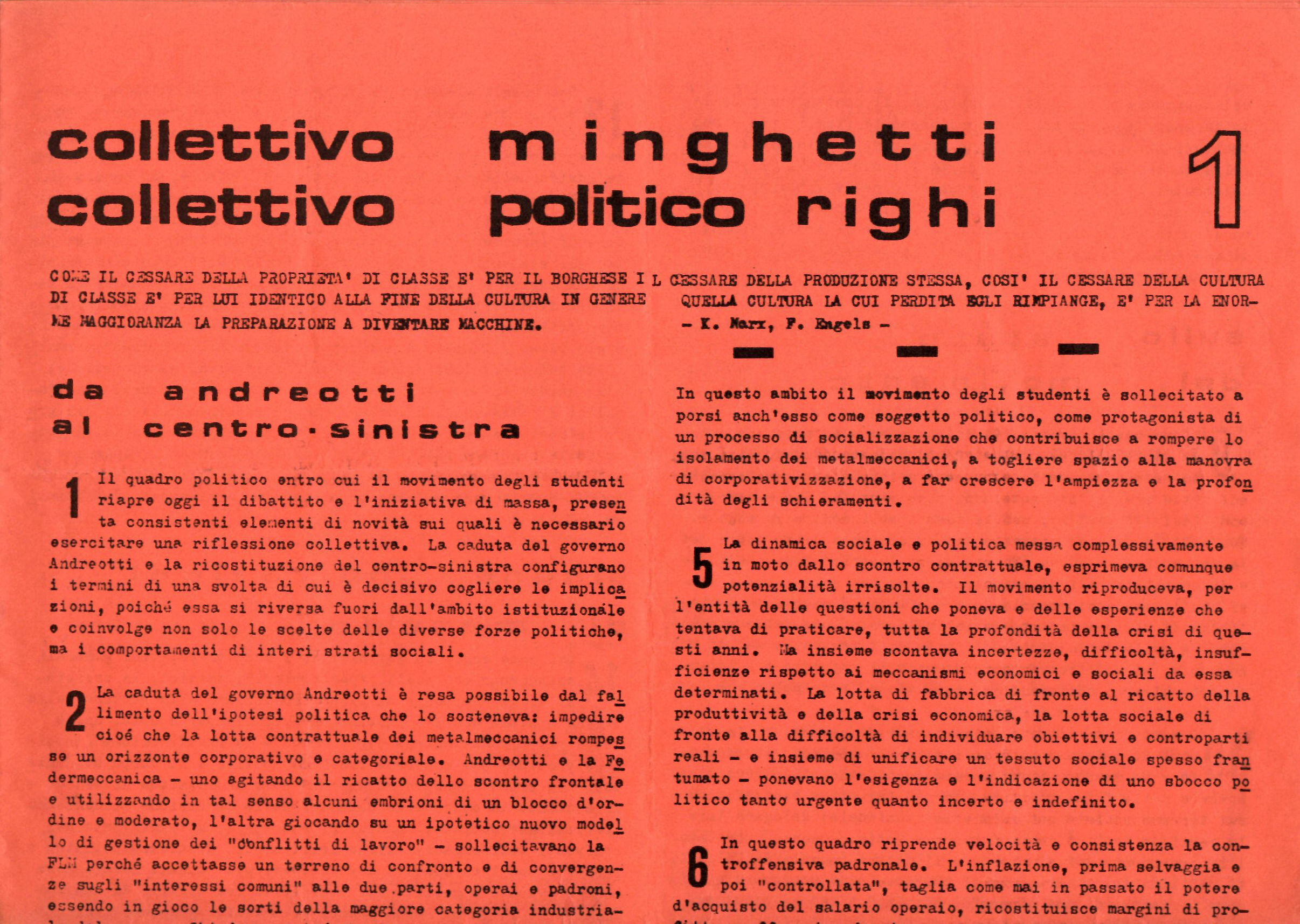 Collettico Minghetti. Collettivo Politico Righi